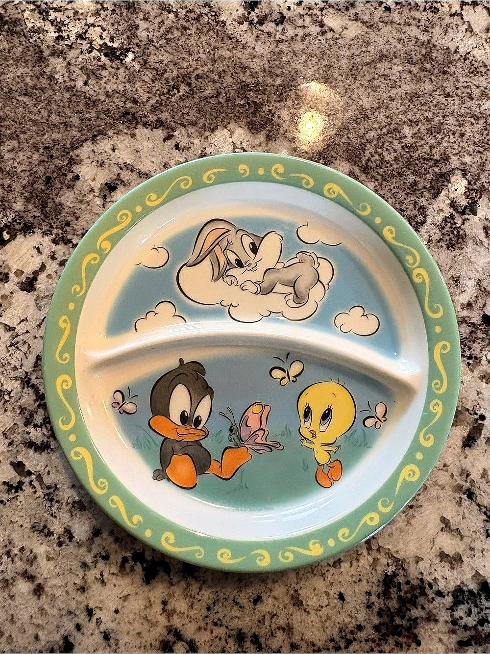 Vintage 1998 Zak Designs Baby Looney Tunes Bugs Daffy Tweety Plate